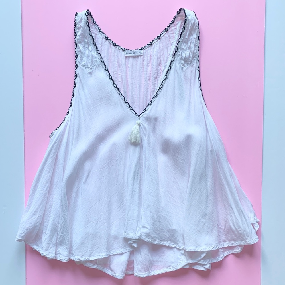 Poupette St. Barth White Flowy Fanie Top Blouse size S